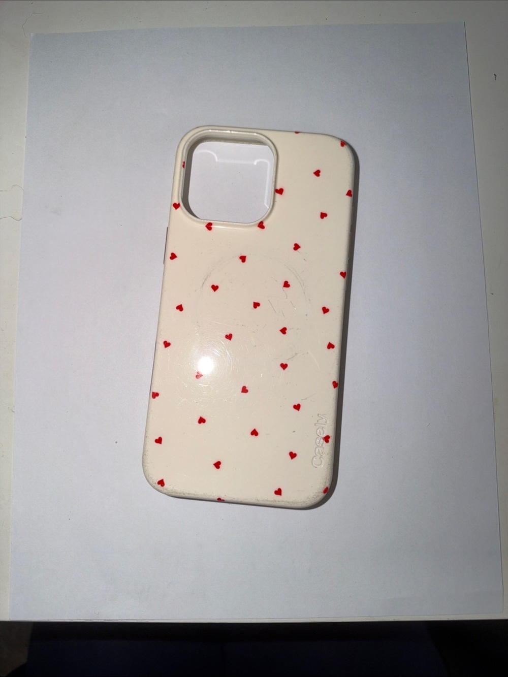 Cream Heart Pattern Phone Case - Casely